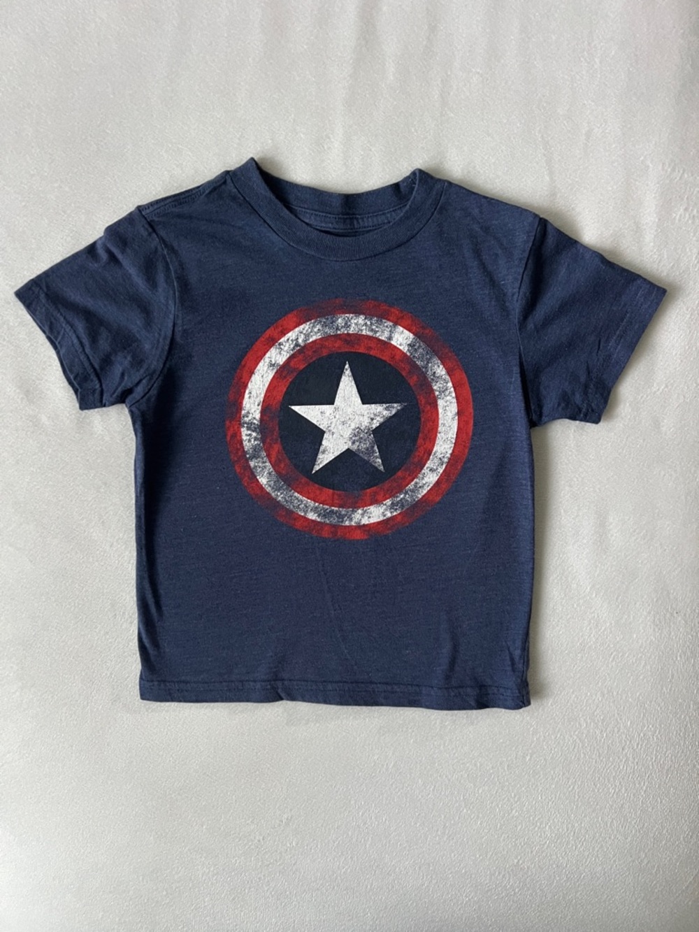 Marvel Boys Navy Short Sleeve Captain Shield Tee